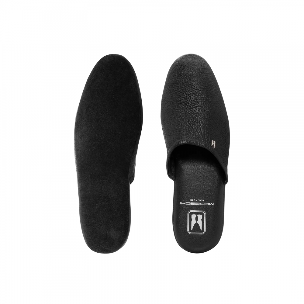 Moreschi Deerskin Slippers Black