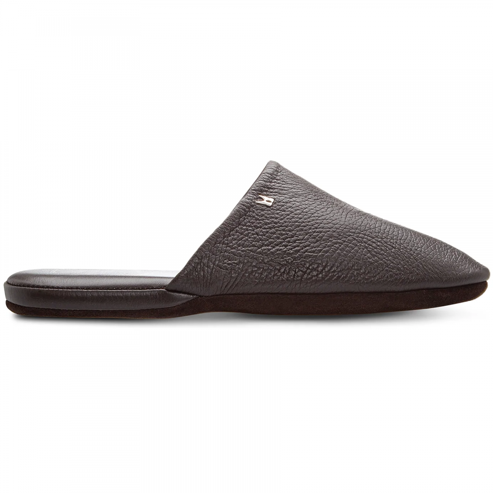 Moreschi Deerskin Slippers Dark Brown