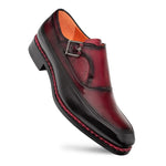 Mezlan Artesano Two-Toned Monk Strap Black & Burgundy (21261)