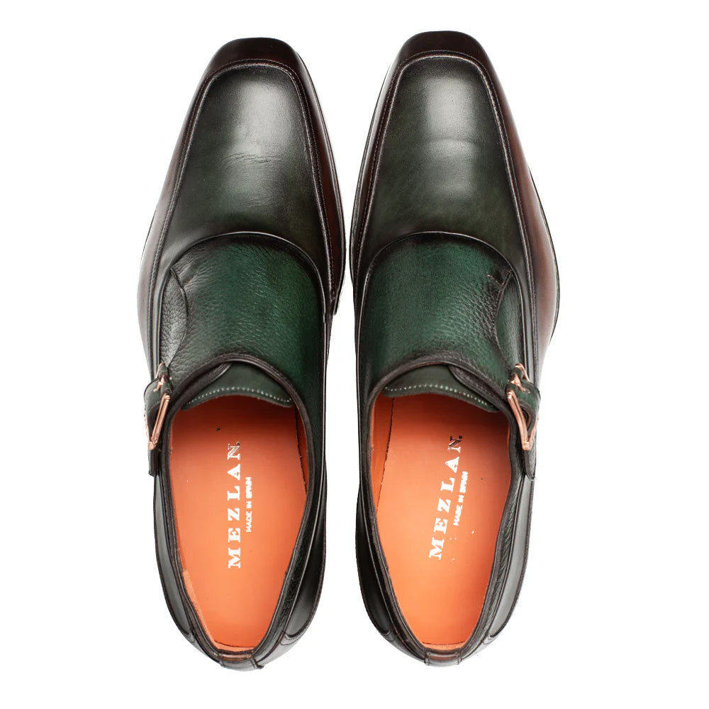 Mezlan Artesano Two-Toned Monk Strap Chocolate & Forest (21261)
