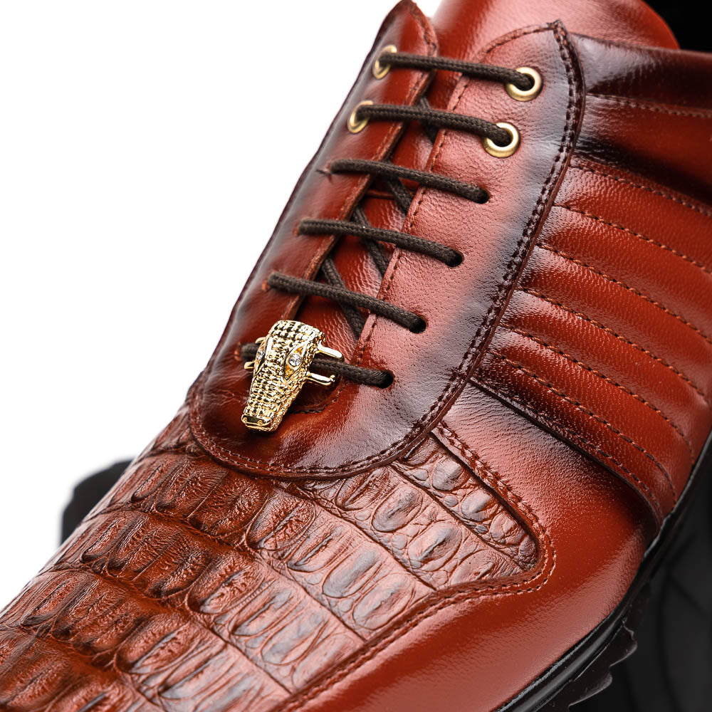 Belvedere Astor Genuine Hornback Caiman Crocodile / Calfskin Sneakers Ant Sport (33599)