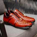 Belvedere Astor Genuine Hornback Caiman Crocodile / Calfskin Sneakers Ant Sport (33599)