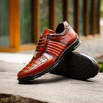 Belvedere Astor Genuine Hornback Caiman Crocodile / Calfskin Sneakers Ant Sport (33599)