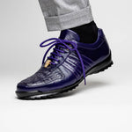 Belvedere Astor Genuine Hornback Caiman Crocodile Crocodile / Calfskin Sneakers Purple (33599)