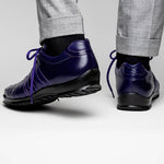 Belvedere Astor Genuine Hornback Caiman Crocodile Crocodile / Calfskin Sneakers Purple (33599)