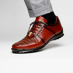 Belvedere Astor Genuine Hornback Caiman Crocodile / Calfskin Sneakers Ant Sport (33599)