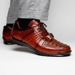 Belvedere Astor Genuine Hornback Caiman Crocodile / Calfskin Sneakers Ant Sport (33599)