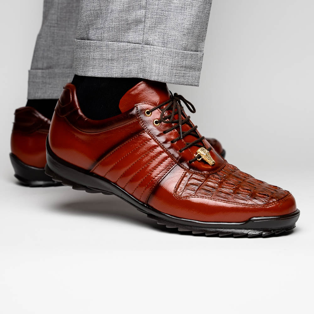 Belvedere Astor Genuine Hornback Caiman Crocodile / Calfskin Sneakers Ant Sport (33599)