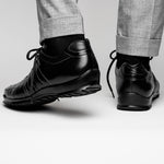Belvedere Astor Genuine Hornback Caiman Crocodile / Calfskin Sneakers Black (33599)