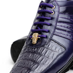 Belvedere Astor Genuine Hornback Caiman Crocodile Crocodile / Calfskin Sneakers Purple (33599)