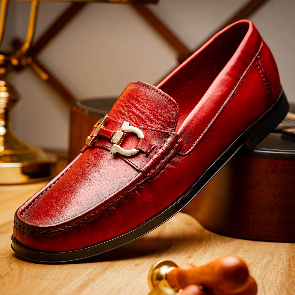 Marco Di Milano Atrani Calf Bit Loafers Red
