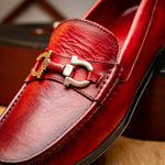 Marco Di Milano Atrani Calf Bit Loafers Red
