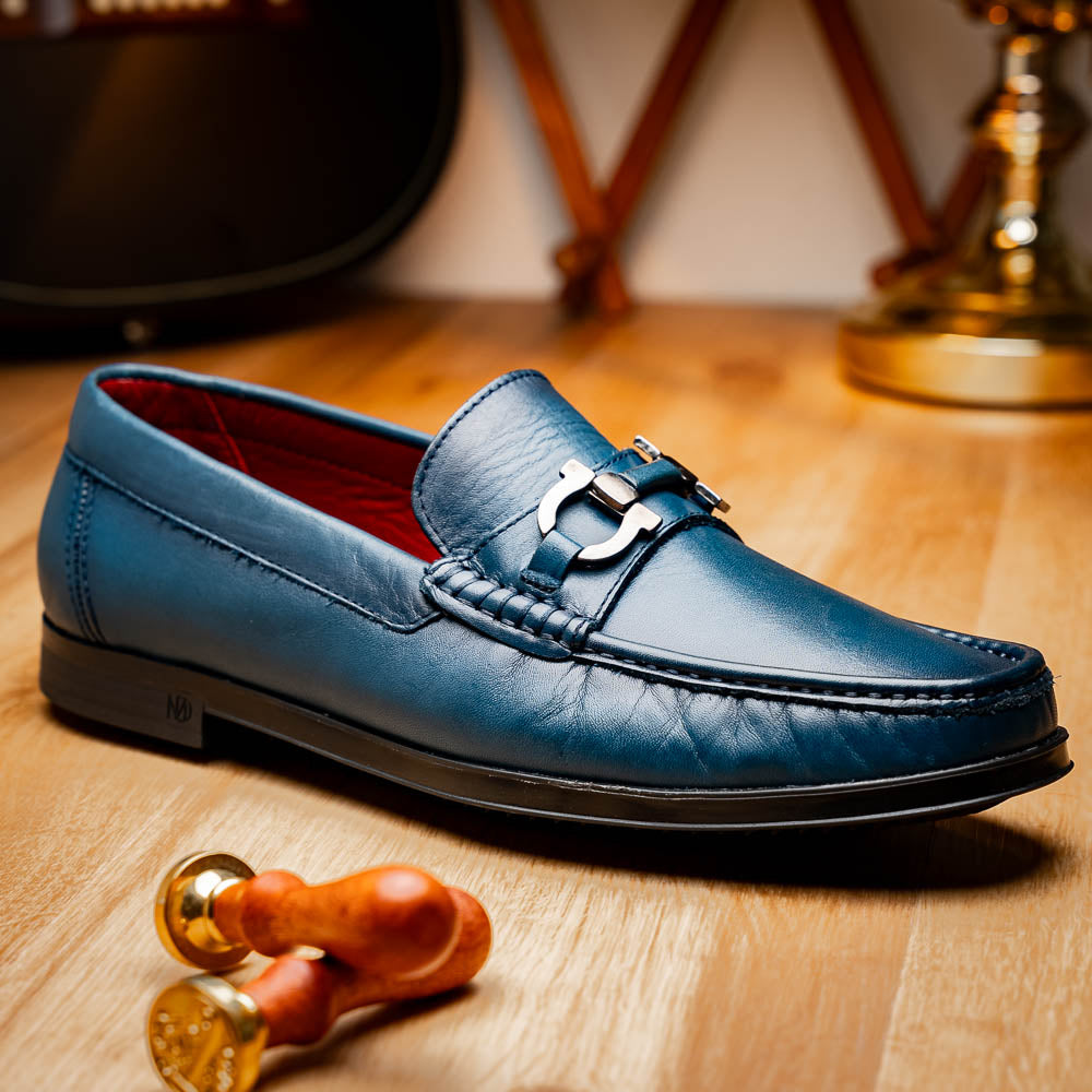 Marco Di Milano Atrani Calf Bit Loafers Navy
