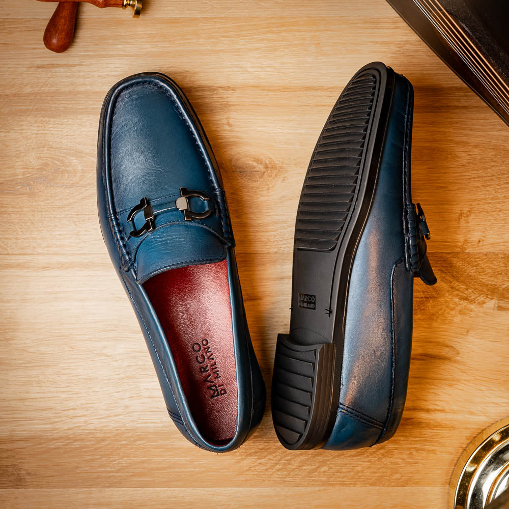 Marco Di Milano Atrani Calf Bit Loafers Navy