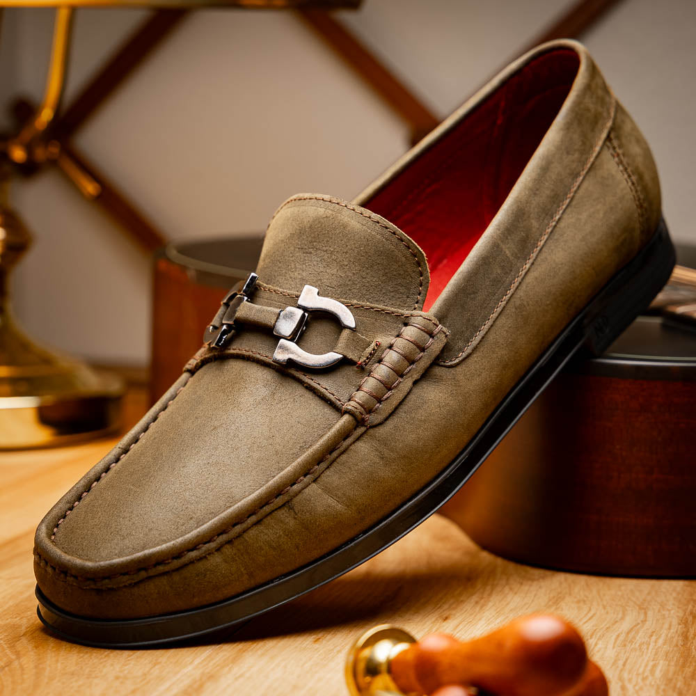 Marco Di Milano Atrani Calf Bit Loafers Olive