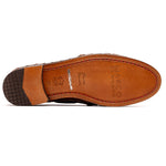 Marco Di Milano Bianchi Caiman Crocodile Tassel Loafers Cognac