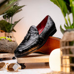 Marco Di Milano Aubiere Ostrich Quill Tassel Loafers Black