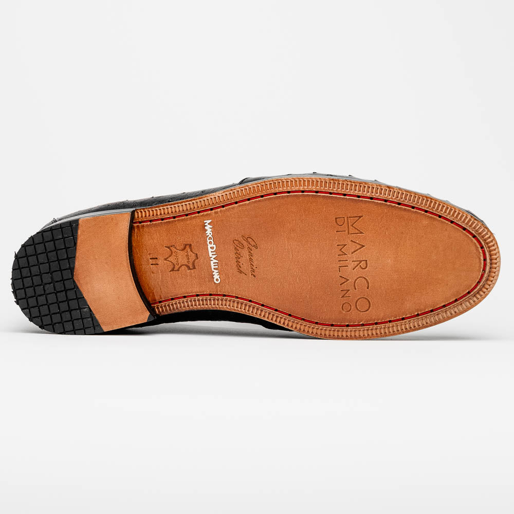 Marco Di Milano Aubiere Ostrich Quill Tassel Loafers Black