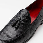 Marco Di Milano Aubiere Ostrich Quill Tassel Loafers Black