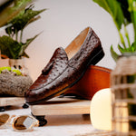 Marco Di Milano Aubiere Ostrich Quill Tassel Loafers Brown