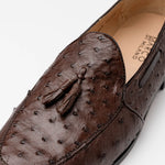 Marco Di Milano Aubiere Ostrich Quill Tassel Loafers Brown
