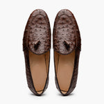 Marco Di Milano Aubiere Ostrich Quill Tassel Loafers Brown