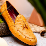 Marco Di Milano Aubiere Ostrich Quill Tassel Loafers Buttercup