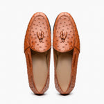 Marco Di Milano Aubiere Ostrich Quill Tassel Loafers Cognac