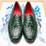 Marco Di Milano Aubiere Ostrich Quill Tassel Loafers Forest Green