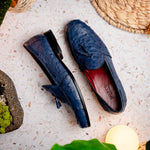 Marco Di Milano Aubiere Ostrich Quill Tassel Loafers Navy