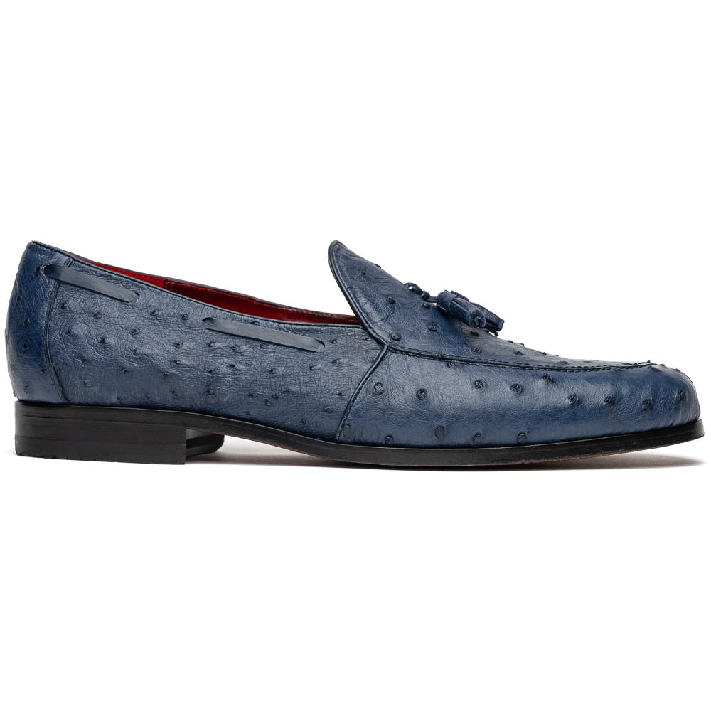 Marco Di Milano Aubiere Ostrich Quill Tassel Loafers Navy