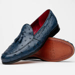Marco Di Milano Aubiere Ostrich Quill Tassel Loafers Navy