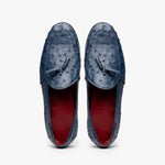 Marco Di Milano Aubiere Ostrich Quill Tassel Loafers Navy