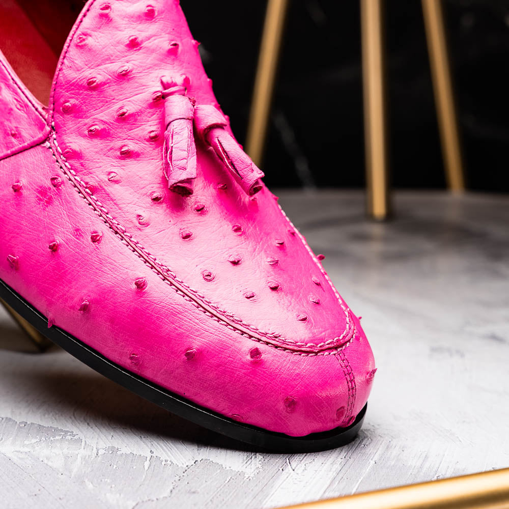 Marco Di Milano Aubiere Ostrich Quill Tassel Loafers Pink