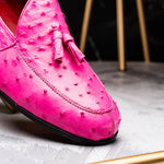 Marco Di Milano Aubiere Ostrich Quill Tassel Loafers Pink