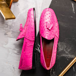Marco Di Milano Aubiere Ostrich Quill Tassel Loafers Pink
