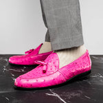 Marco Di Milano Aubiere Ostrich Quill Tassel Loafers Pink