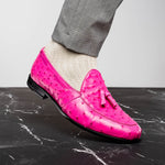 Marco Di Milano Aubiere Ostrich Quill Tassel Loafers Pink