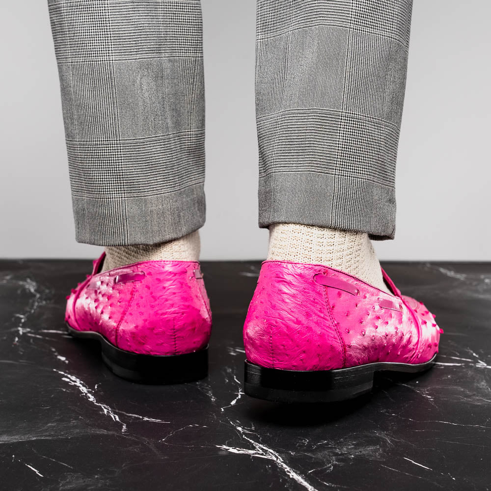 Marco Di Milano Aubiere Ostrich Quill Tassel Loafers Pink