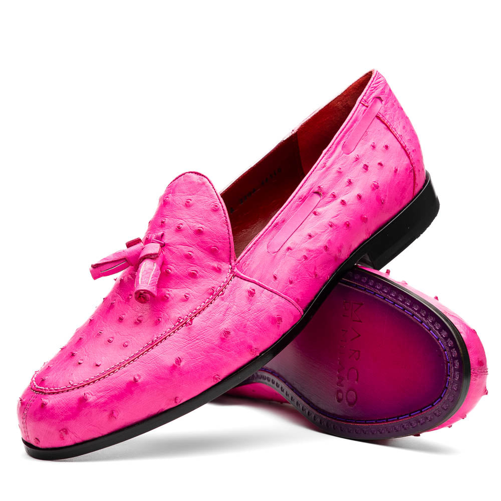 Marco Di Milano Aubiere Ostrich Quill Tassel Loafers Pink