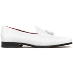 Marco Di Milano Aubiere Ostrich Quill Tassel Loafers White