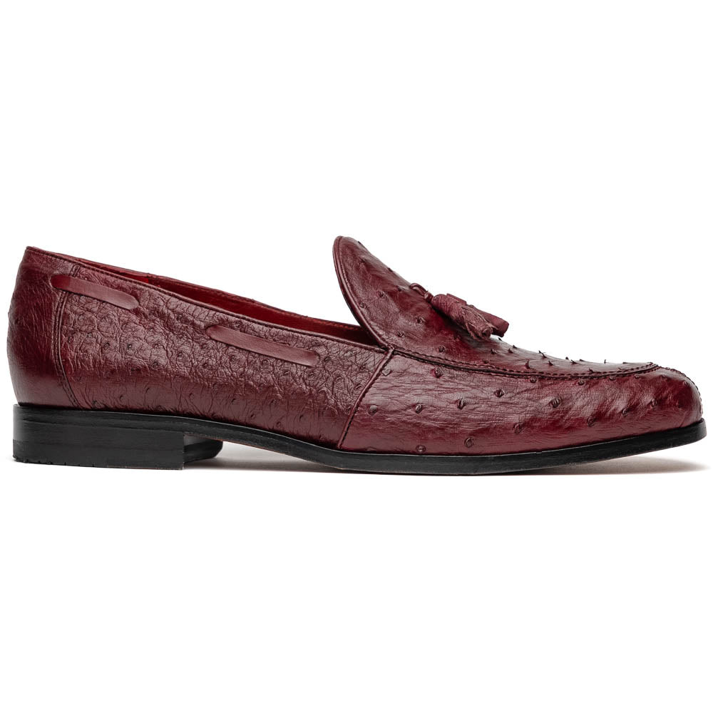 Marco Di Milano Aubiere Ostrich Quill Tassel Loafers Wine