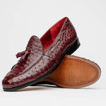 Marco Di Milano Aubiere Ostrich Quill Tassel Loafers Wine