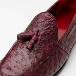 Marco Di Milano Aubiere Ostrich Quill Tassel Loafers Wine