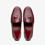 Marco Di Milano Aubiere Ostrich Quill Tassel Loafers Wine