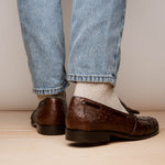 Marco Di Milano Aubiere Ostrich Quill Tassel Loafers Brown