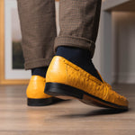 Marco Di Milano Aubiere Ostrich Quill Tassel Loafers Buttercup