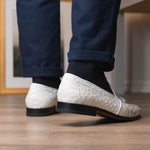 Marco Di Milano Aubiere Ostrich Quill Tassel Loafers White