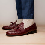Marco Di Milano Aubiere Ostrich Quill Tassel Loafers Wine