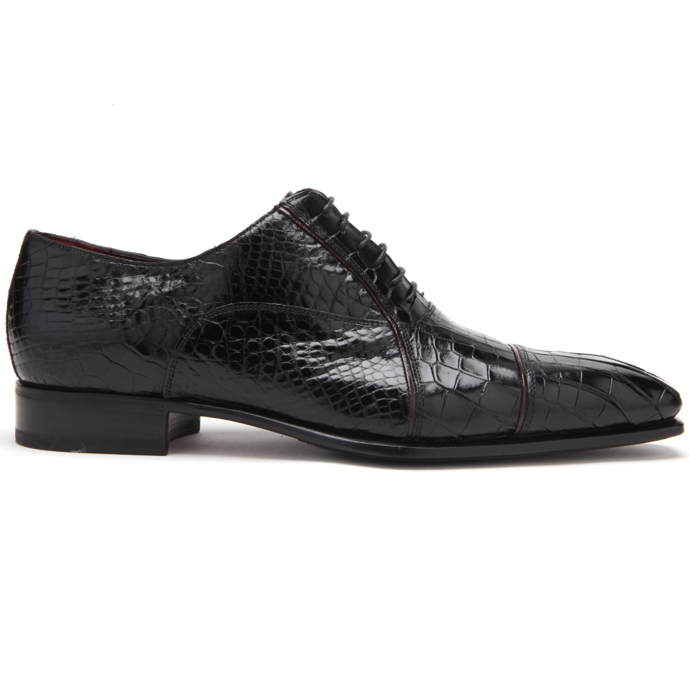 Caporicci 201 Genuine Alligator Spectator Shoes Black